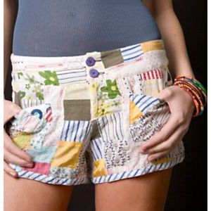Free People Patchwork Shorts